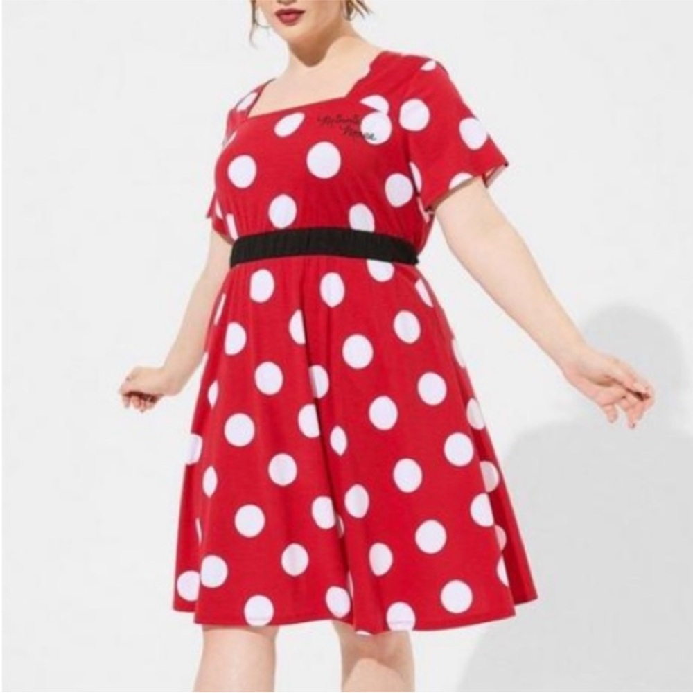 Minnie Mouse Torrid Red and White Polka Dot Dress